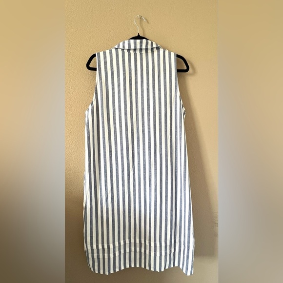 Meri Skye Linen Blend Striped Shirt Dress - Picture 6 of 8